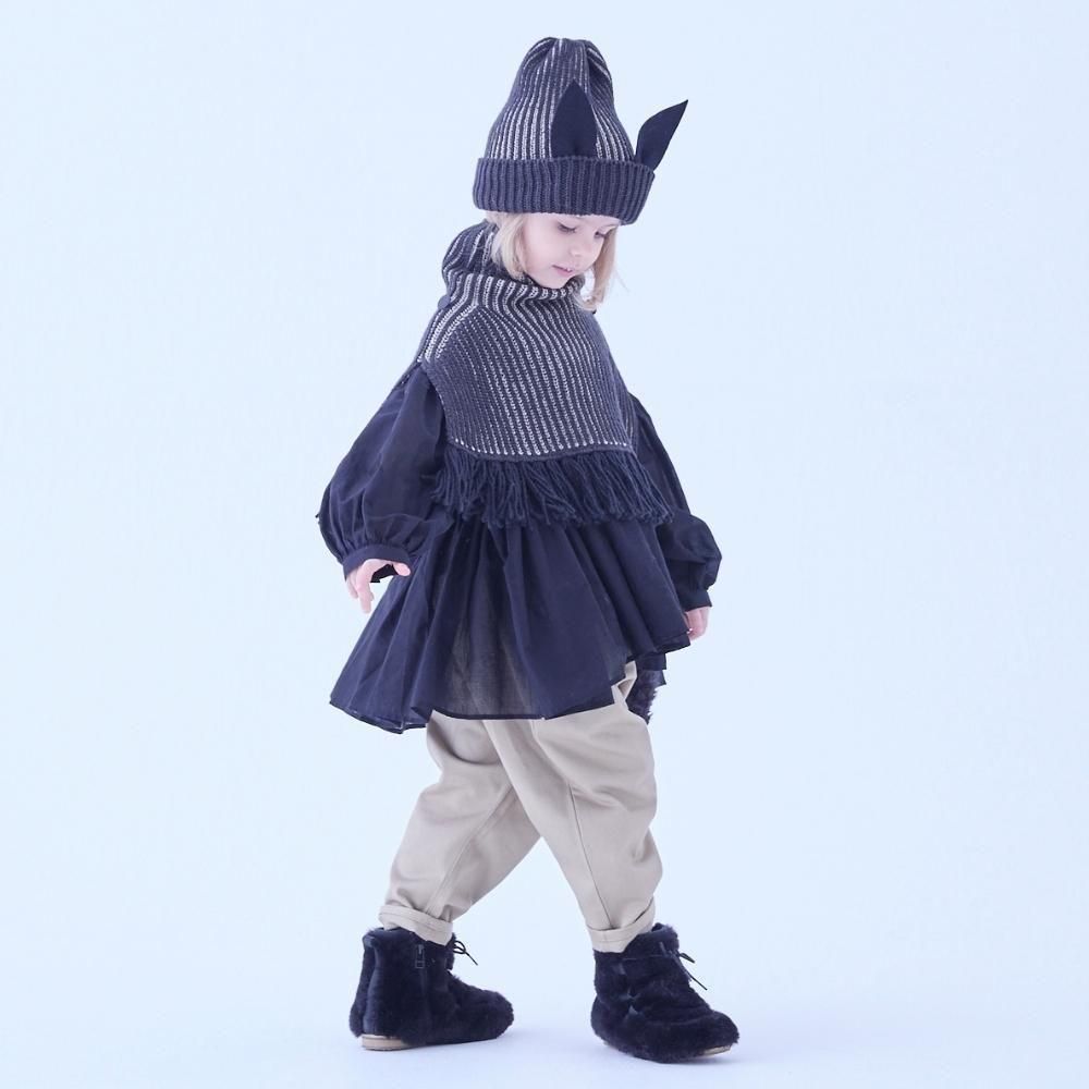 eLfinFolk（エルフィンフォルク）／Rib knit Knights capeⅡ - black