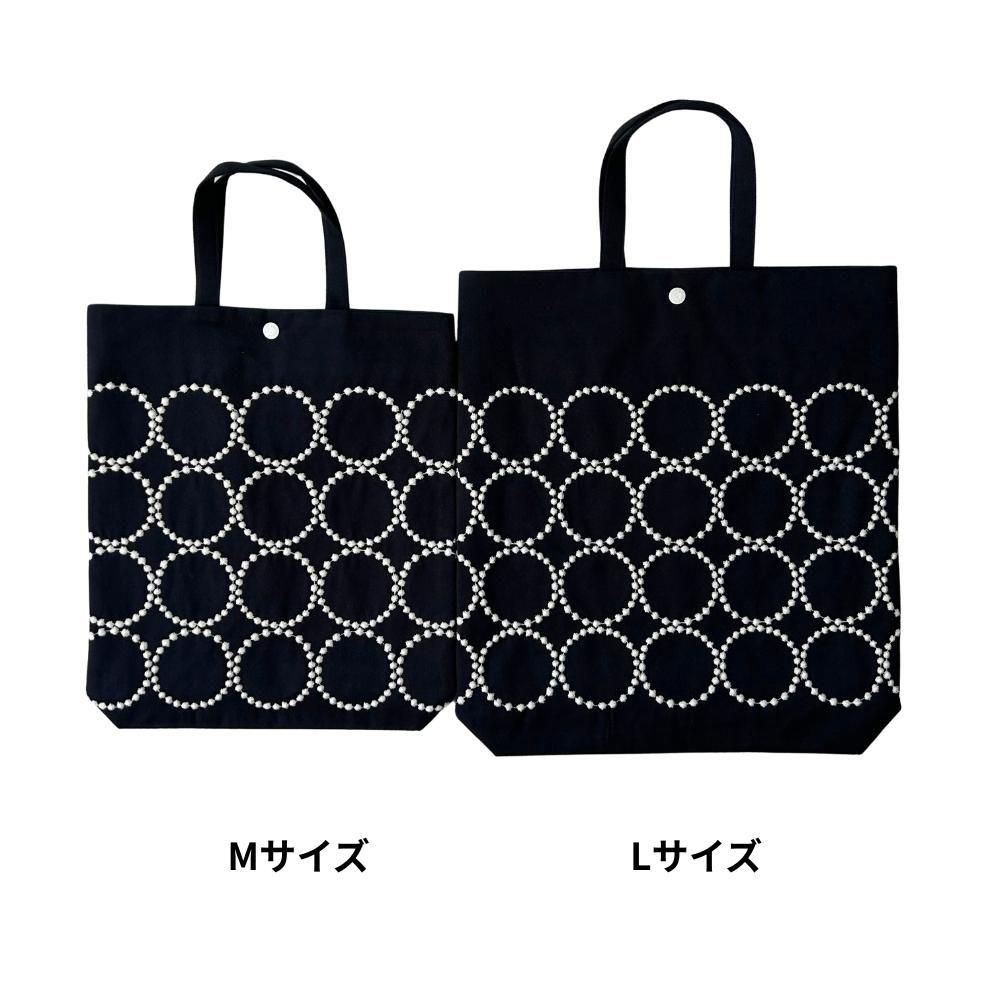 ミナペルホネン tambourine navy ハンドメイド　トートバッグ tambourine TOTE BAG - minä perhonen