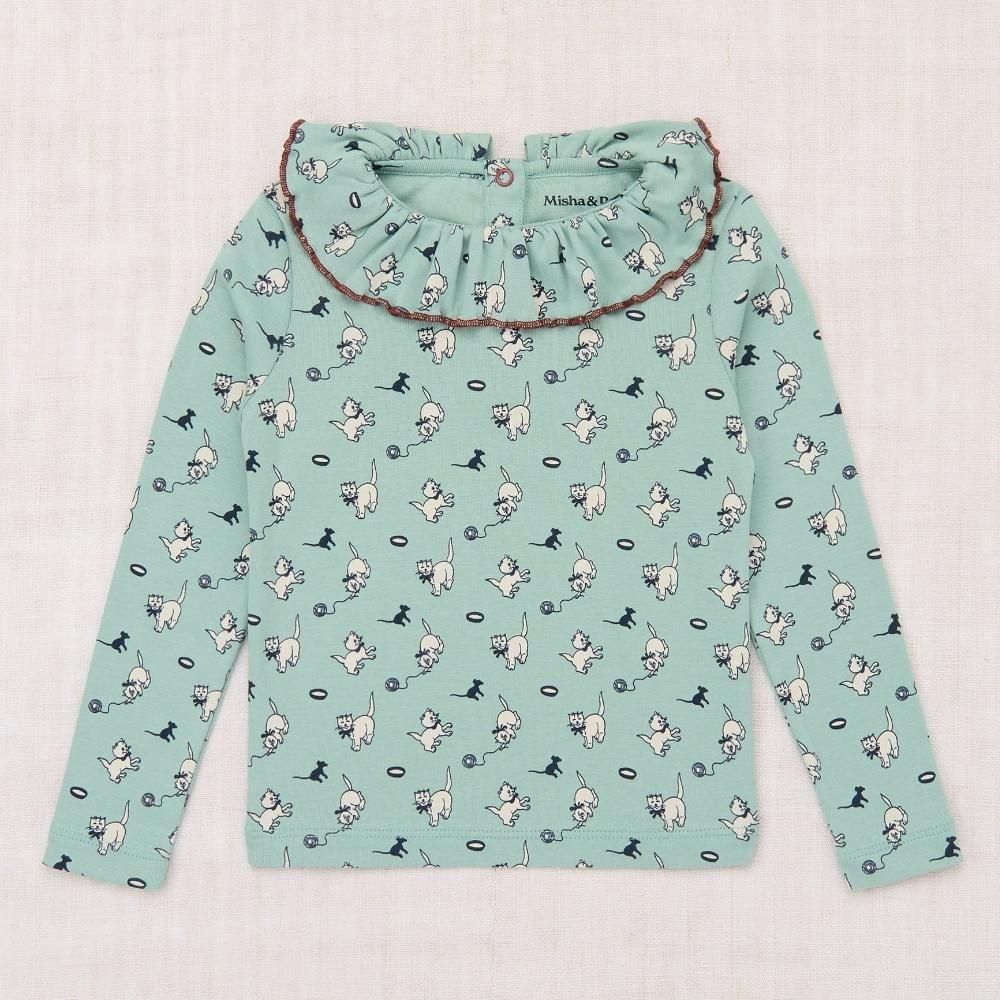 Misha&Puff(ミーシャアンドパフ）／Paloma Top - Sage Cat