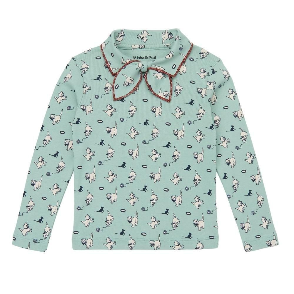 Misha&Puff(ミーシャアンドパフ）／Junior Scout Top - Sage Cat