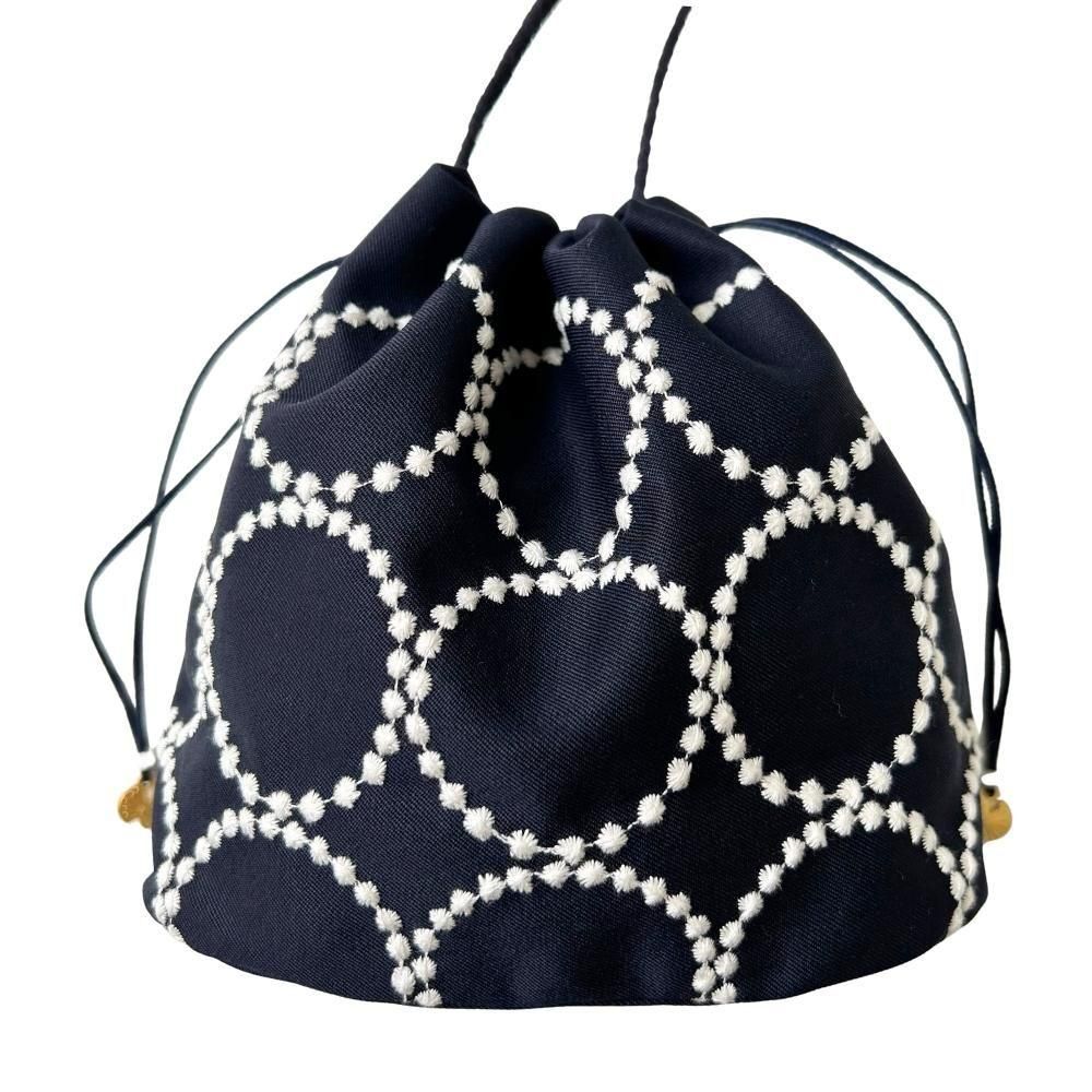 ミナペルホネン　タンバリン　jem pochette mina perhonen（ミナ ペルホネン）／gem pochette tambourine - navy