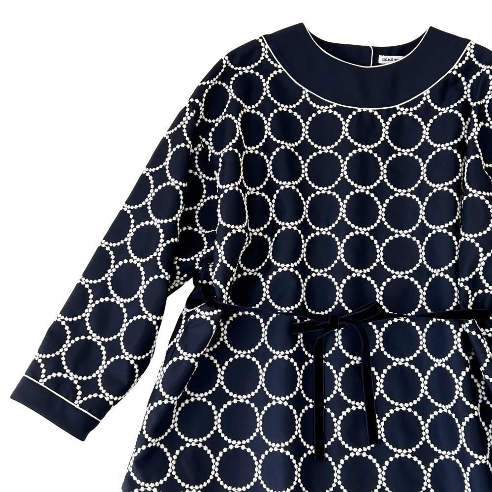 ミナペルホネン tambourine タンバリンワンピース ネイビー　120cm mina perhonen tambourine ワンピース - ミナペルホネン正規取扱