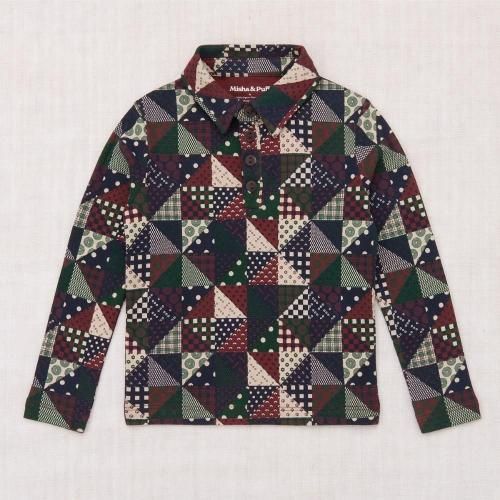 <img class='new_mark_img1' src='https://img.shop-pro.jp/img/new/icons7.gif' style='border:none;display:inline;margin:0px;padding:0px;width:auto;' />1030()23 䳫ϡMisha&Puff(ߡ㥢ɥѥաˡLong Sleeve Polo - Madder Root Patchwork