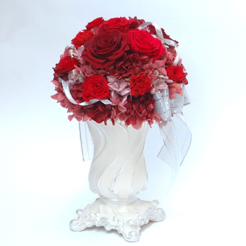 エレガントレッド　　お花（プリザーブドフラワー）のギフト　プレゼント　赤い薔薇　還暦祝い　～プリザーブドフラワー　洋風～　【送料無料】 -  プリザーブドフラワーのプレゼント