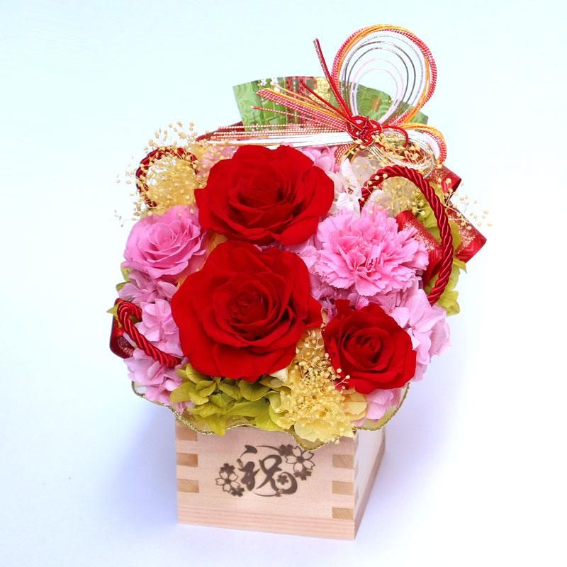 プリザーブドフラワー プレゼント 赤い薔薇 還暦 60歳 お祝い