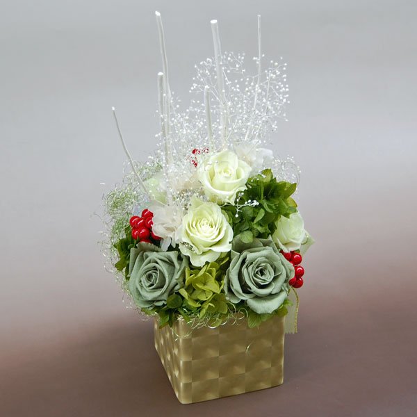 シュレーヌ プリザーブドフラワーのクリスマスアレンジ プリザーブドフラワーのギフト 花や祇 クロスロードフラワーショップ シュレーヌ プリザーブドフラワーのクリスマスアレンジ プリザーブドフラワーのギフト 花や祇 クロスロードフラワーショップ