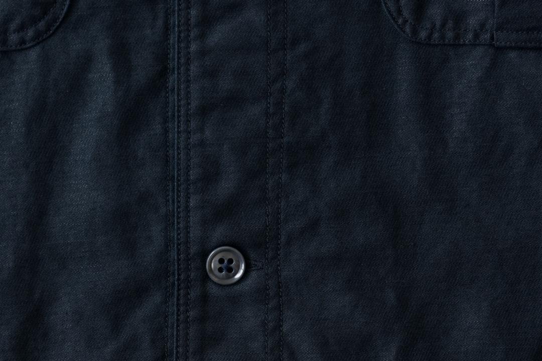 Another 20th Century(アナザートゥエンティースセンチュリー)Guthrie Workers shirts ネイビー(綿麻モールスキン)