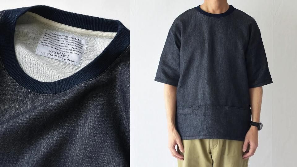 SenelierʥͥꥨPARIS 59 rivoli squater Y-WALLET FAKE SWEAT DENIM OVER SHIRT ͥӡ