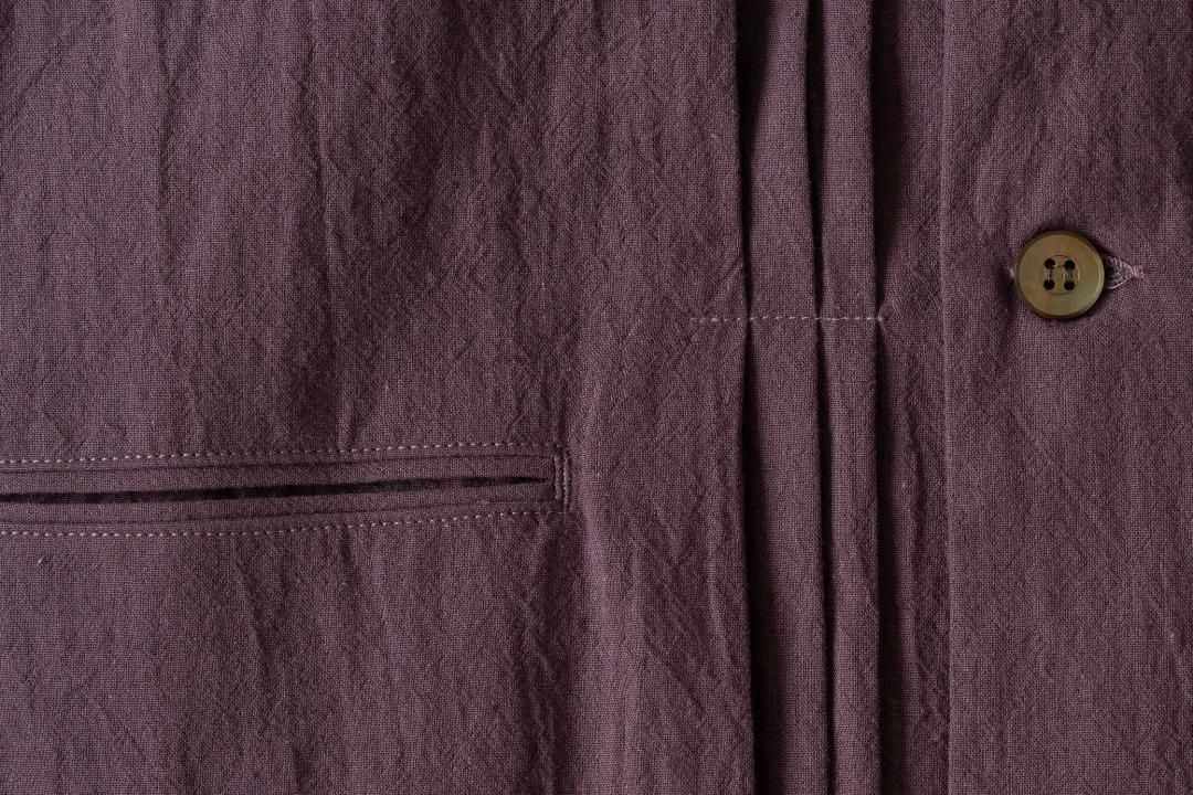 Another 20th century(アナザートゥエンティースセンチュリー)New Connery Collar shirts パープル(コットンリネン)