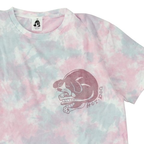 TACOMA FUJI RECORDS （タコマフジレコード）HOT DOG LOGO TIE DYE（Tシャツ）タイダイ（ブルー&ピンク） -  LIFETIME