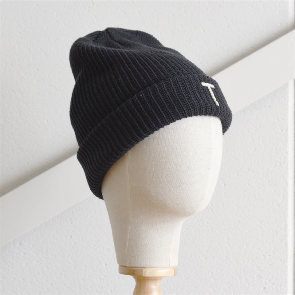 DECHO（デコー）x ANACHRONORM（アナクロノーム）BEAT INITIAL KNIT CAP ブラック「T」