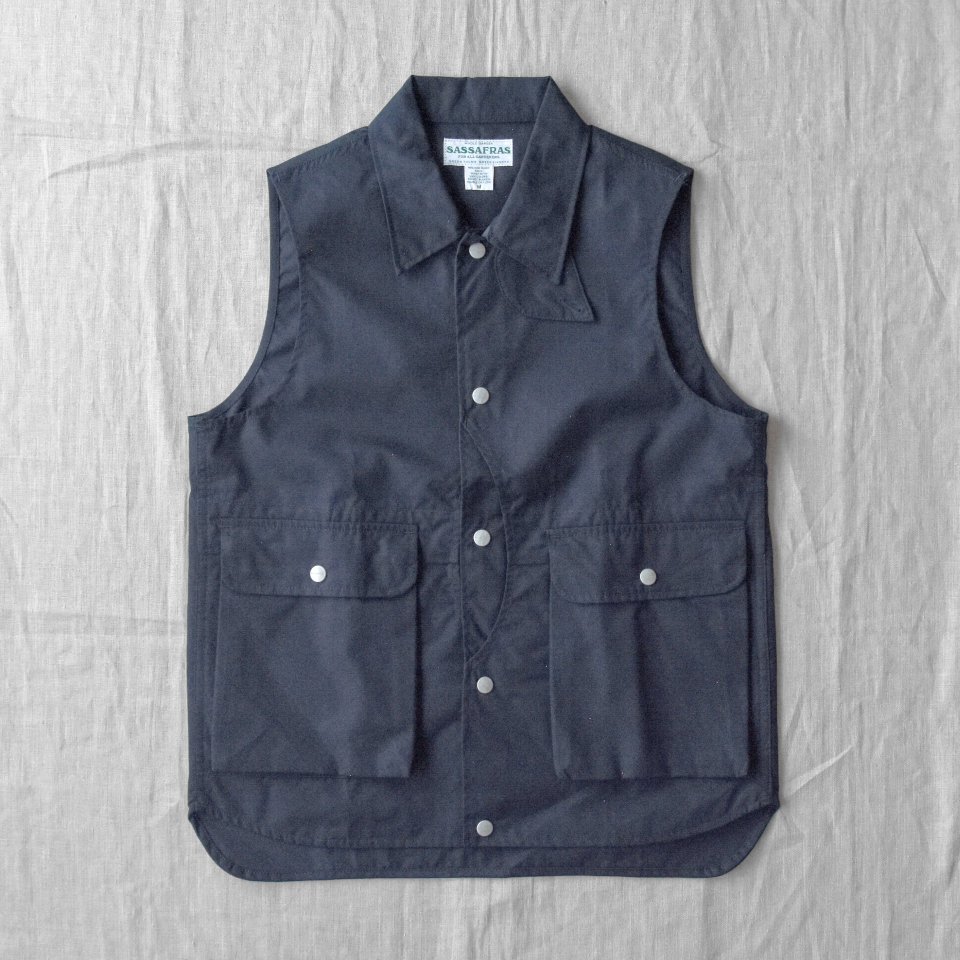 SASSAFRAS（ササフラス）PLANT HUNTER VEST ネイビー（Weeds Poplin