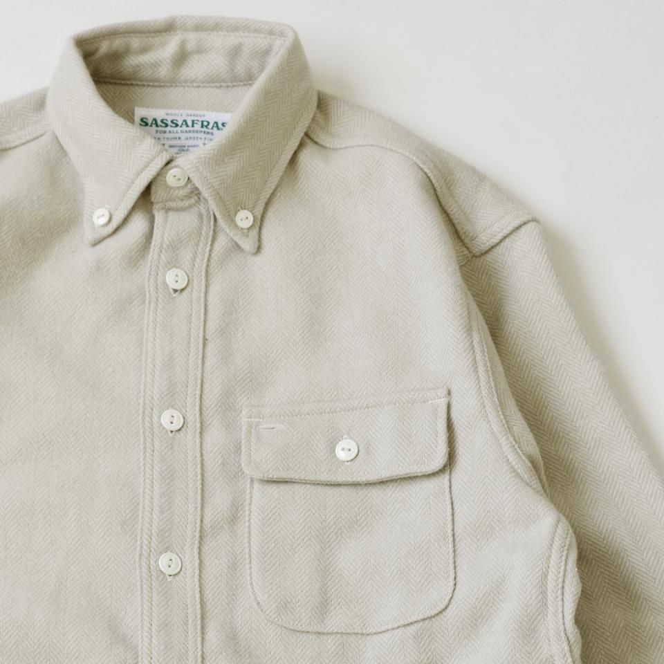 SASSAFRAS ササフラス GREEN THUMB SHIRT Sassafras（ササフラス）GREEN THUMB SHIRT ブルー（5oz