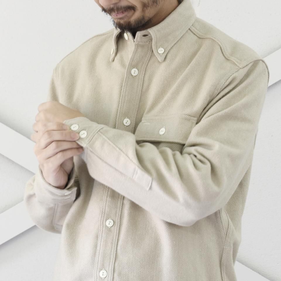 Sassafras（ササフラス）GREEN THUMB SHIRT ナチュラル（T/Cヘリンボン