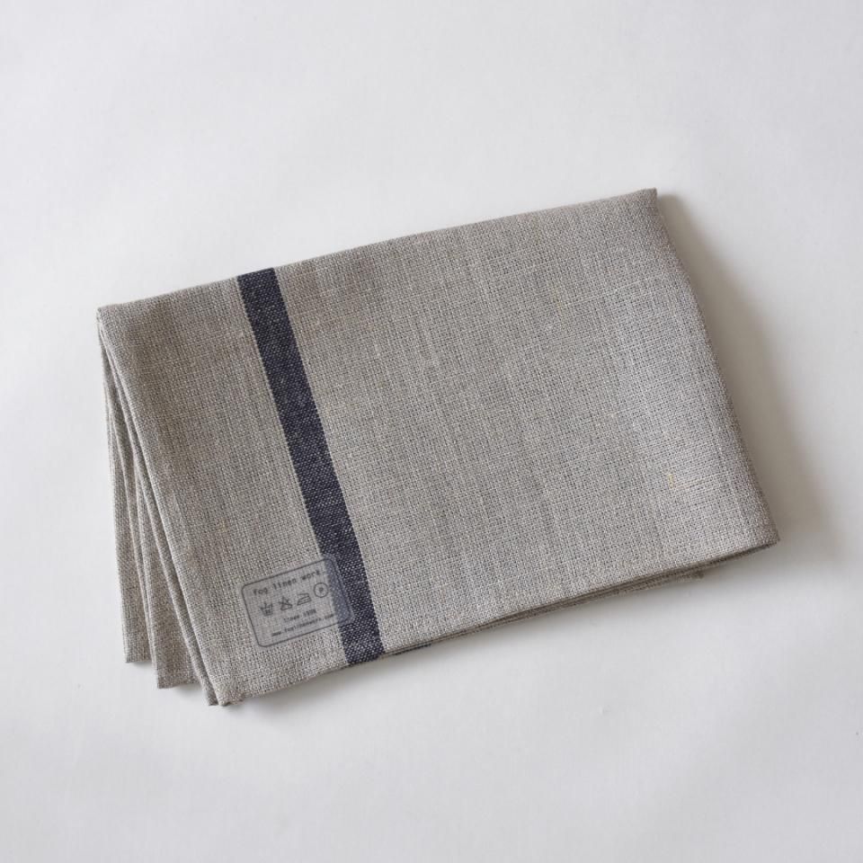 Fog Linen Work フォグリネンワーク 厚地リネンキッチンクロス ナチュラル ネイビーライン Lifetime Fog Linen Work フォグリネンワーク 厚地リネンキッチンクロス ナチュラル ネイビーライン Lifetime