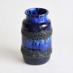 [1960-70's Vintage] Scheurich製 Fat Lava（ファットラヴァ）Vase Blue（,西ドイツ）