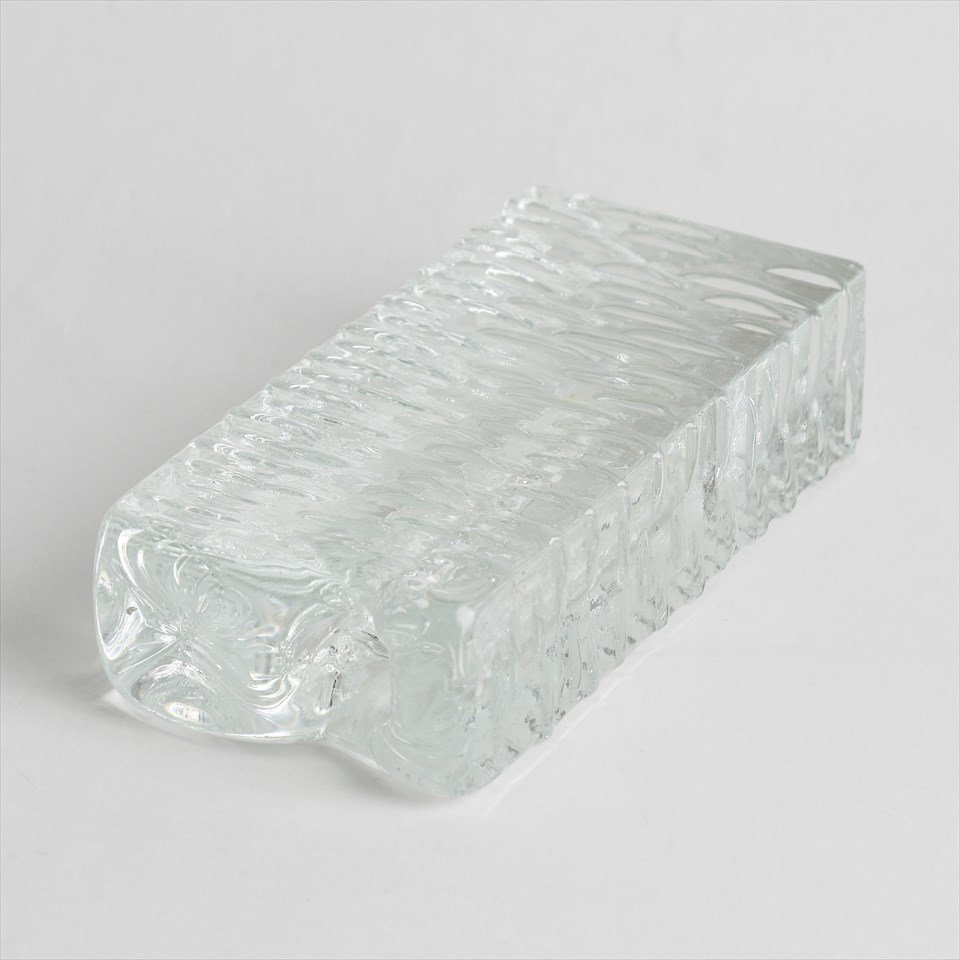 ヴィンテージ】1960～70年代西ドイツWalther Glas（ワルサーグラス） OP ART（オプアート）ガラス製フラワーベース ロング
