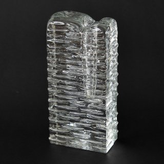 西ドイツWalther Glas（ワルサーグラス） OP ART（オプアート）ガラス製フラワーベース ロング（1960〜70年代ヴィンテージ）