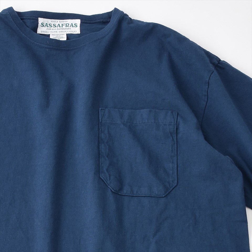 Sassafras（ササフラス）CHOP CORNER POCKET T（半袖Tシャツ）ネイビー