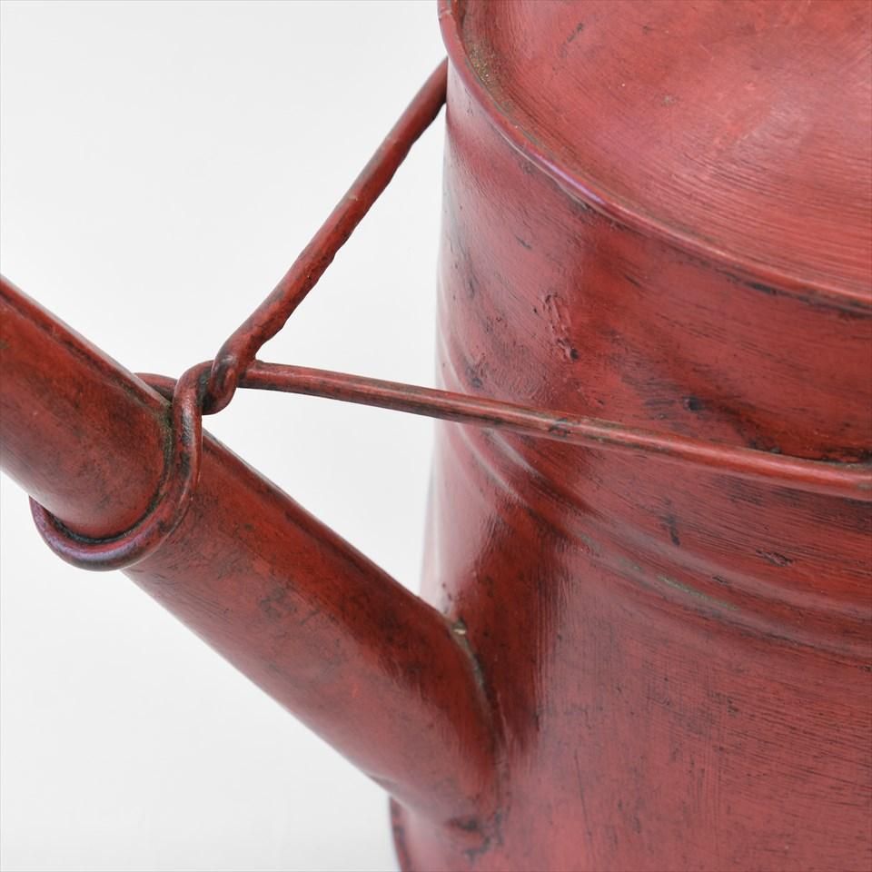 ヴィンテージ】イギリスの古いブリキジョウロ6L レッドペイント