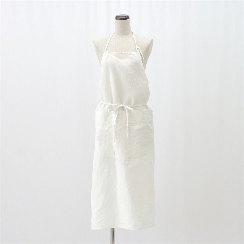 UTO（ユート）FRANCE APRON ホワイト（リネンエプロン）