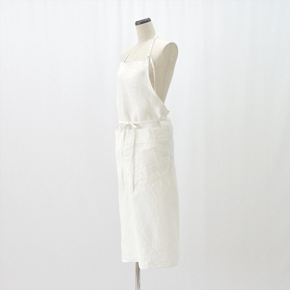 UTO（ユート）FRANCE APRON ホワイト（リネンエプロン）