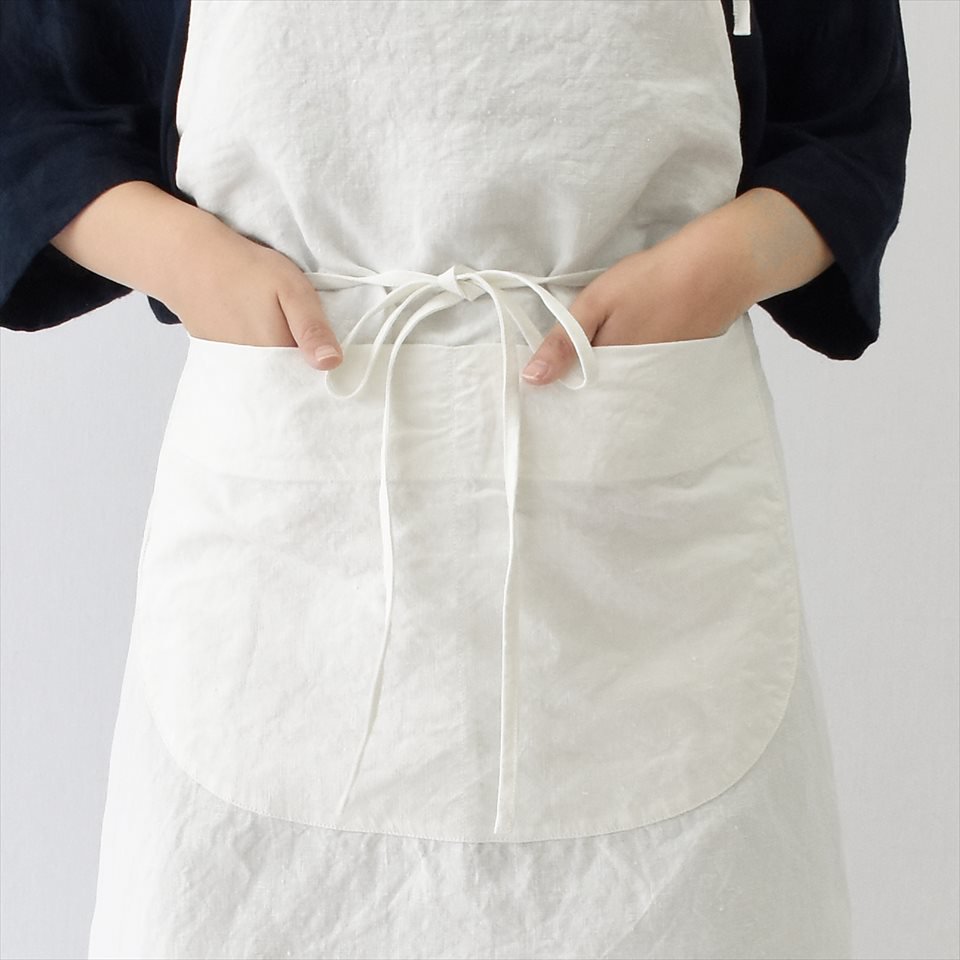 UTO（ユート）FRANCE APRON ホワイト（リネンエプロン）