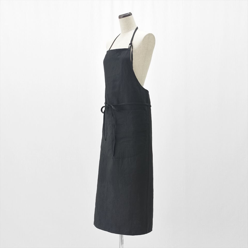 UTO（ユート）FRANCE APRON ブラック（リネンエプロン）