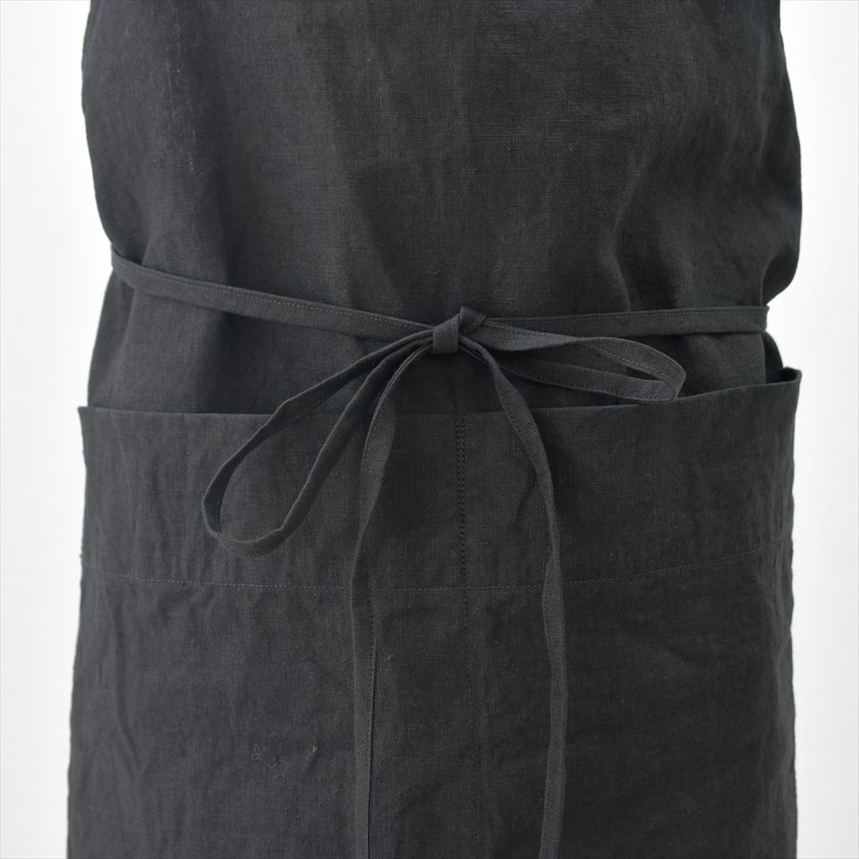 UTO（ユート）FRANCE APRON ブラック（リネンエプロン）