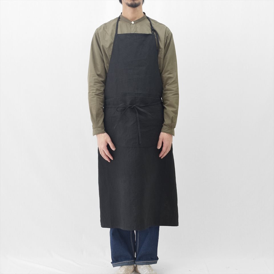 UTO（ユート）FRANCE APRON ブラック（リネンエプロン）