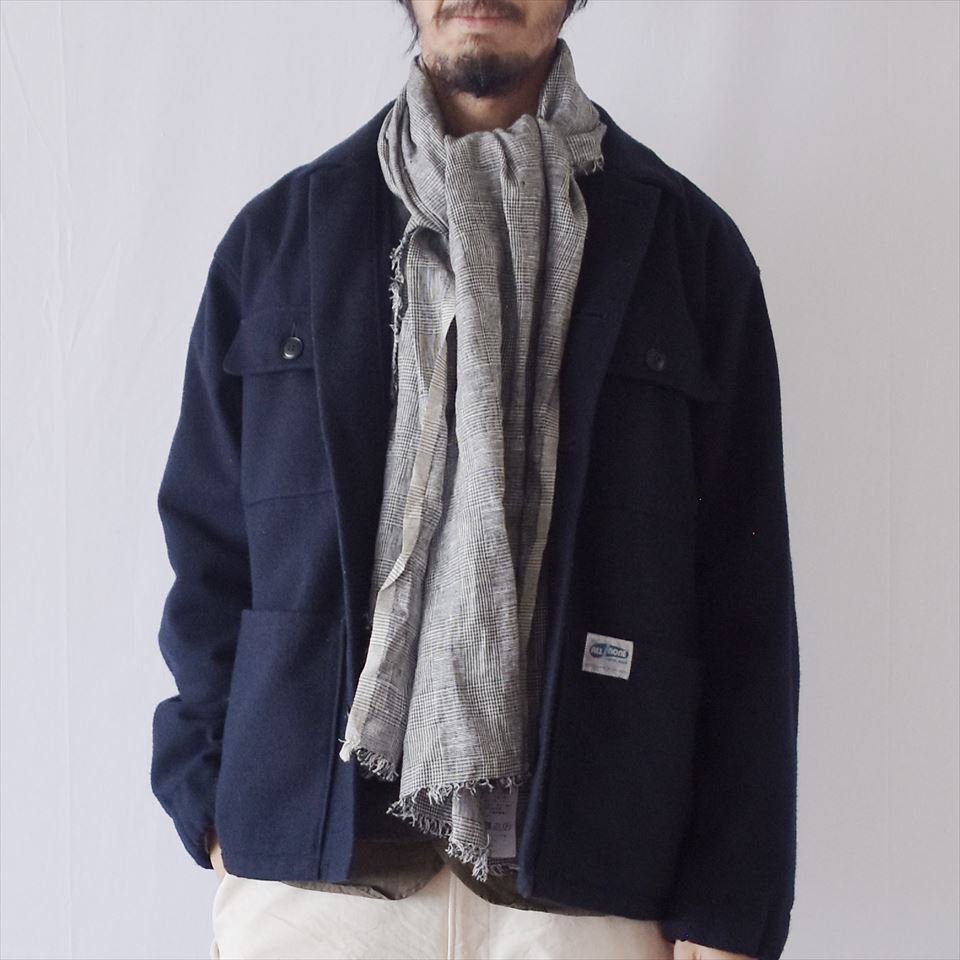 Fog linen work（フォグリネンワーク）トゥズ フリンジスカーフ グレンチェック（普通地リネン）