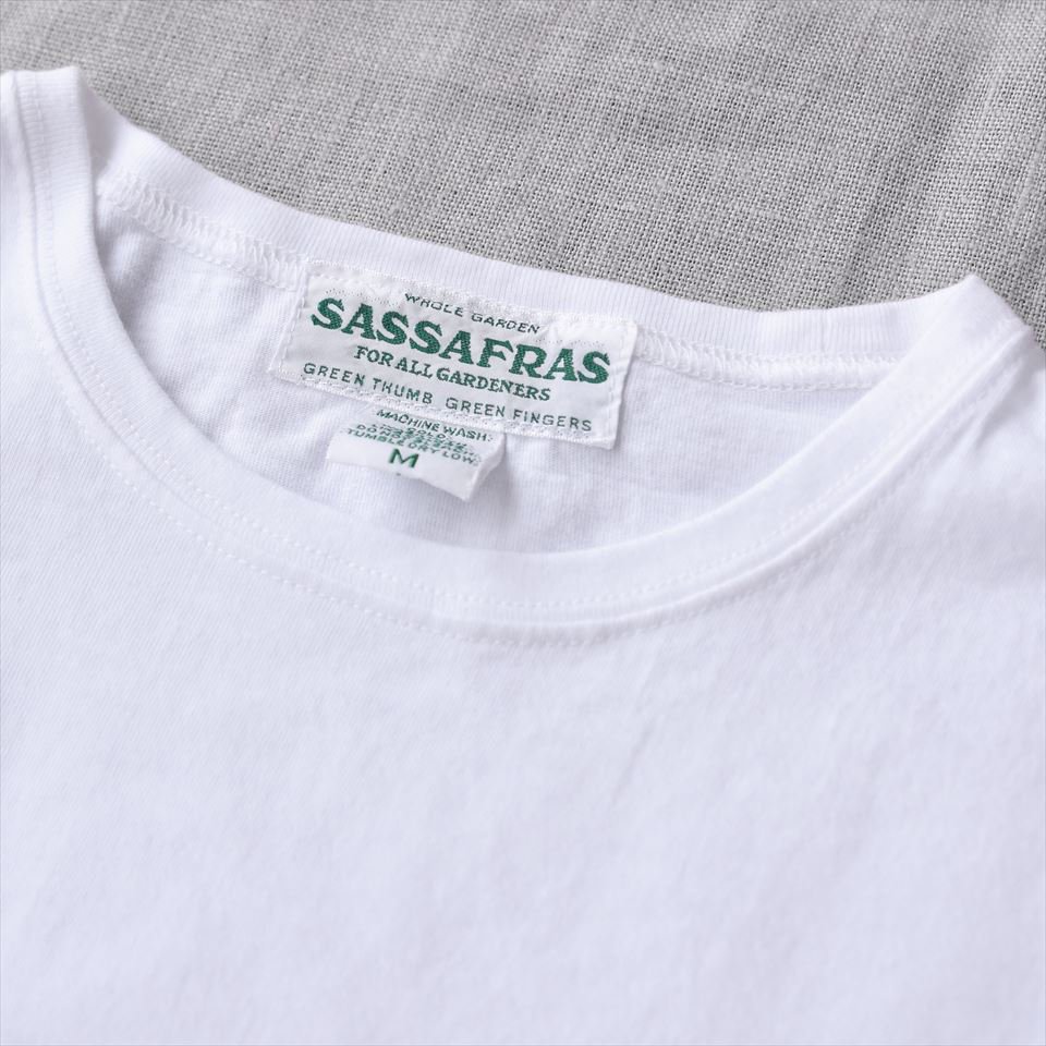 Sassafras（ササフラス）CCP Tag EMB T（長袖Tシャツ）ホワイト