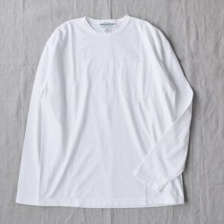 Sassafras（ササフラス）CHOP CORNER POCKET T（長袖Tシャツ）ホワイト（2022年型）