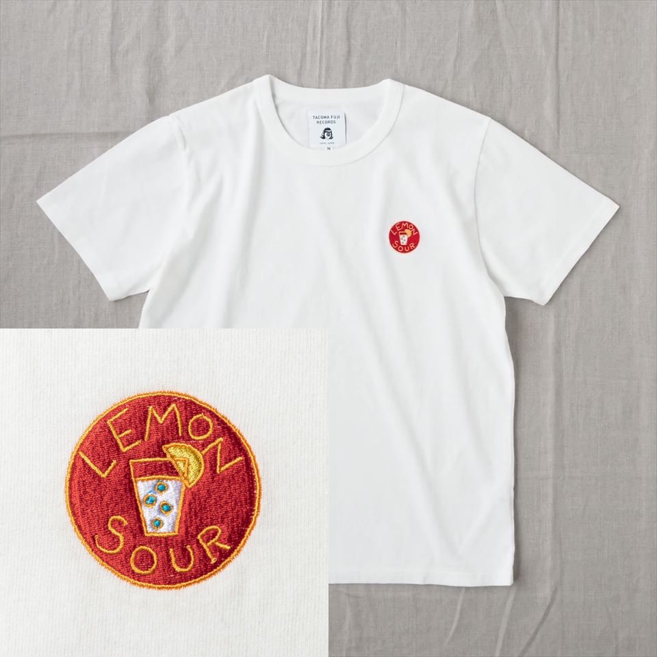 Tacoma Fuji Records（タコマフジレコード）LEMON SOUR embroidery SS designed by Tomoo  Gokita ホワイト