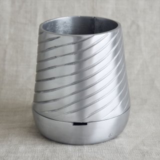 Alx Pot w/saucer "Diagonal / Silver"（ソーサー付きアルミポット）