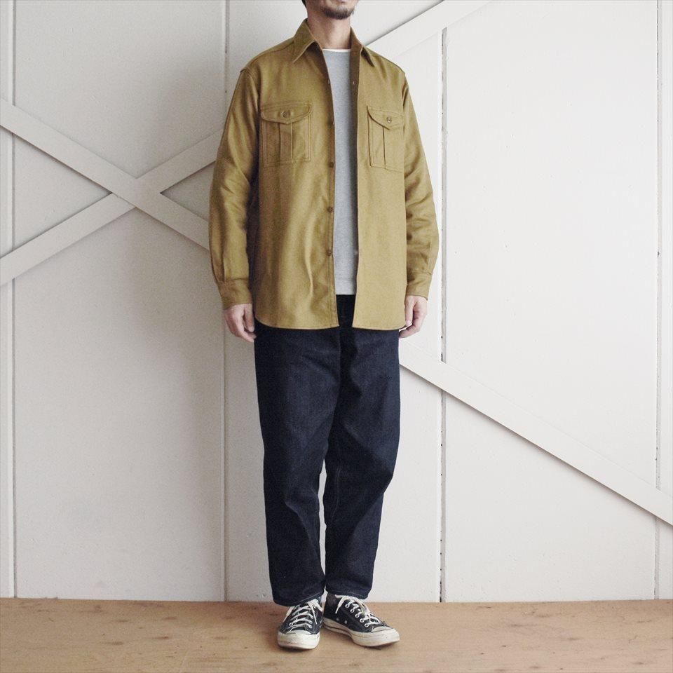 美品☆【SASSAFRAS】ササフラス　コットン×リネン　チンストラップ Sassafras（ササフラス）Botanical Scout Shirt ベージュ