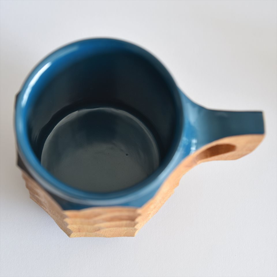 AKIHIRO WOODWORKS ジンカップ ウルシ ハイブリッド L素材カラー木製×白漆