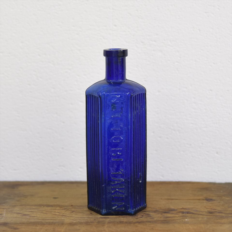 [ UK Vintage ] イギリスの古いポイズンボトル ブルー(B)