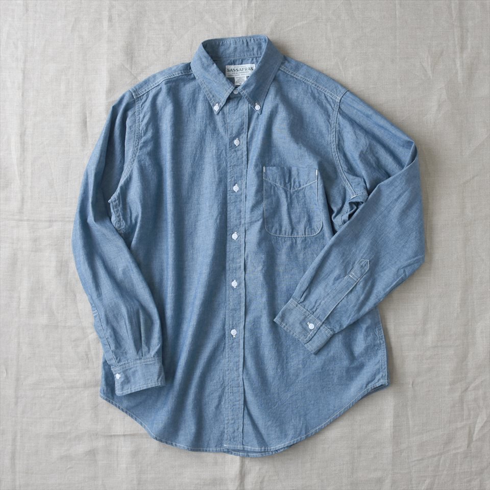 Sassafras（ササフラス）GREEN THUMB SHIRT ブルー（5ozシャンブレー）