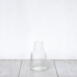 リューズガラス（ベトナムの再生ガラス）フラワーベース「ストライプ」Sサイズ（H18cm）
