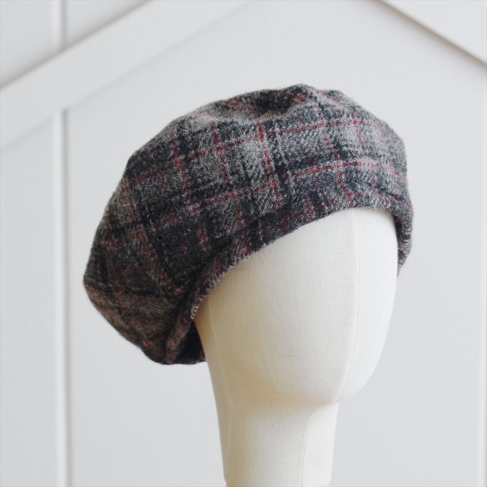 Decho（デコー）BERET（ベレー帽）チェック（Harris Tweed/ハリスツイード）