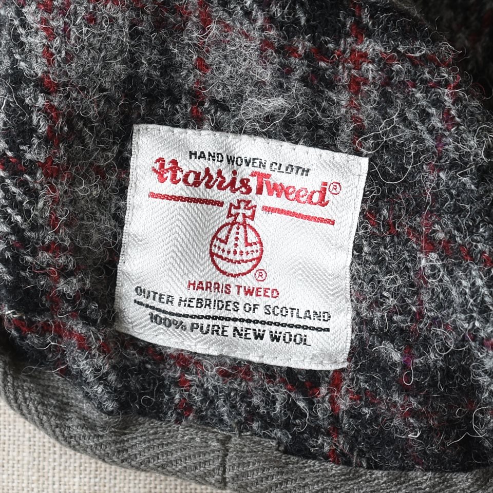 ハリスツイード 黒 ツイード ハンドメイド ベレー帽 Harris Tweed