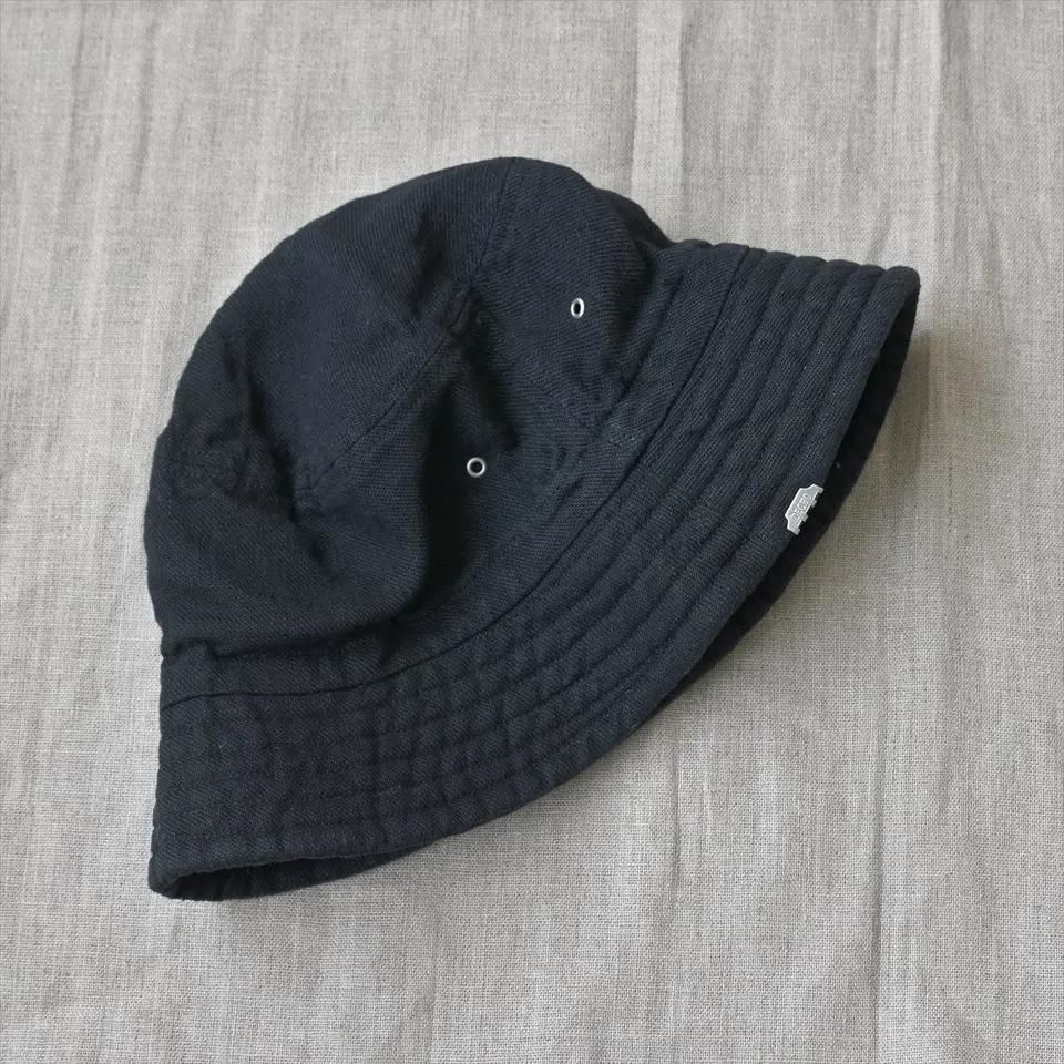 く日はお得♪ Decho（デコー）BUCKET HAT ブラック（リネンツイル） 帽子