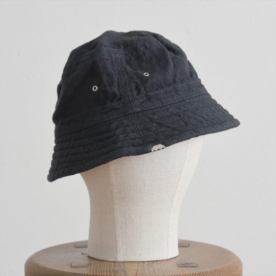 最安値に挑戦！ Decho（デコー）BUCKET HAT ブラック（リネンツイル） 帽子