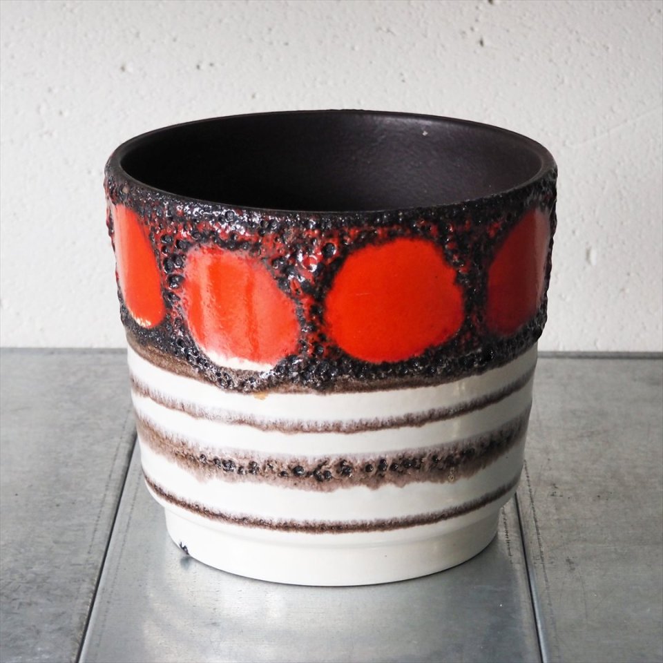 ヴィンテージ】1960～70年代西ドイツScheurich（シューリッヒ）製Fat Lava（ファットラヴァ）Planter Pot Φ17cm