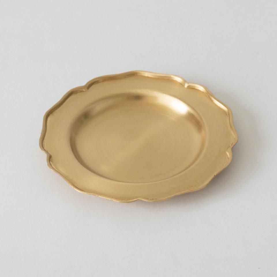 インドのブラス（真鍮）デコラティブトレイ（S）