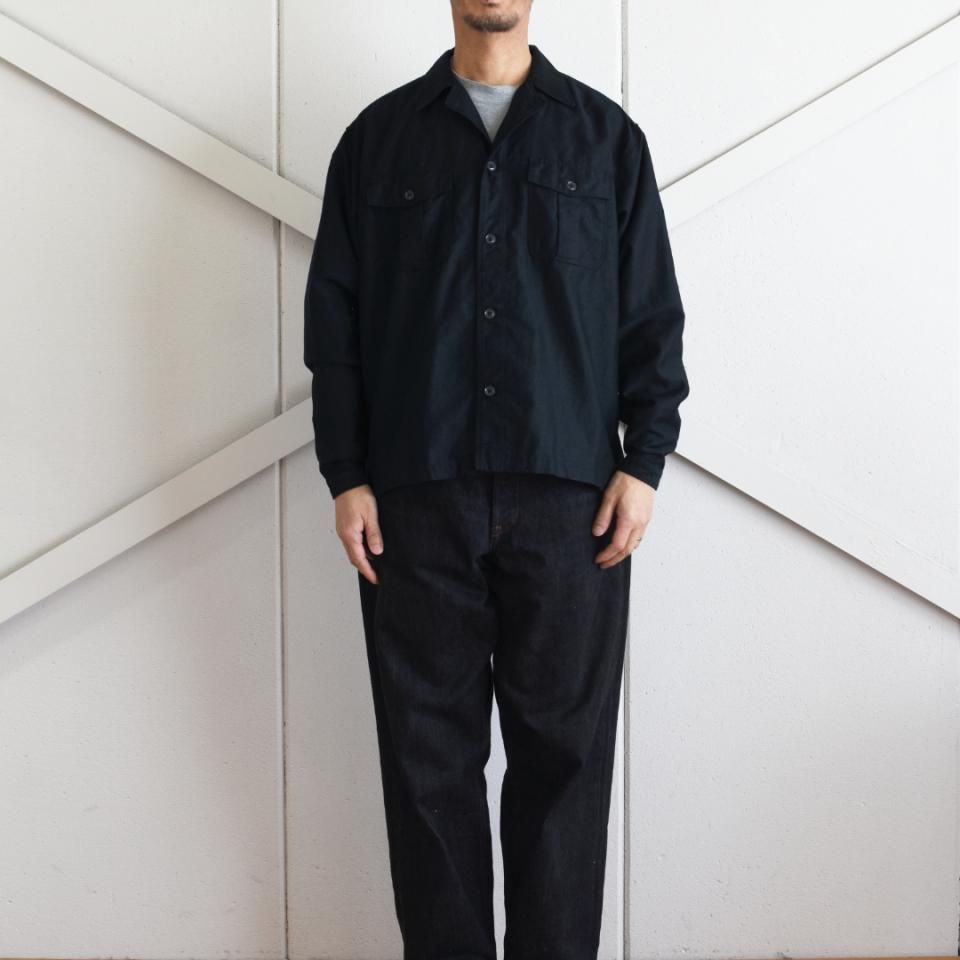 Another 20th Century(アナザートゥエンティースセンチュリー)Guthrie Workers shirts ネイビー(綿麻モールスキン)