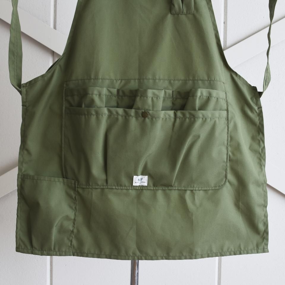 SASSAFRAS（ササフラス）WHOLE HOLE APRON オリーブ（T/Cウェザークロス）