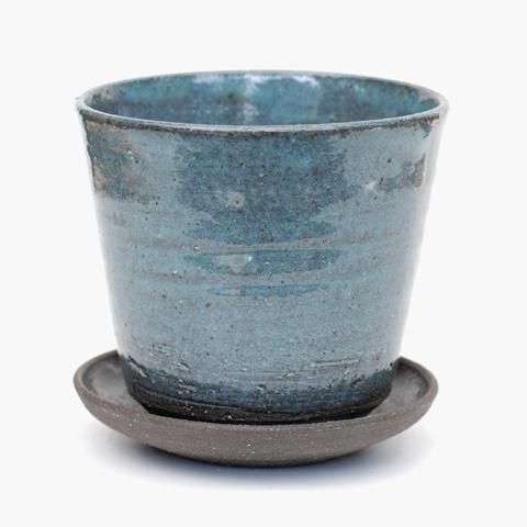 土灰釉掛分け 手作り花器 長谷川奈津｜林檎灰釉花器A | UTSUWA-HOTARU online store