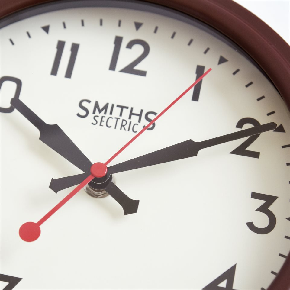 イギリスSmiths Clocks（スミスクロック）レトロウォールクロック（壁掛け時計）ブラウン